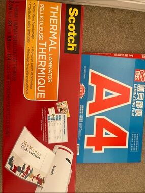 3M-Scotch White Thermal Laminator and A4 Laminating Film Pack